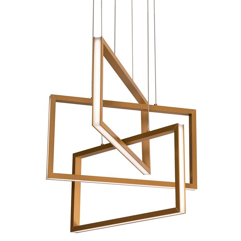 Image 2 AFX Cole 24" Wide Gold 3-Light Modern LED Pendant Light
