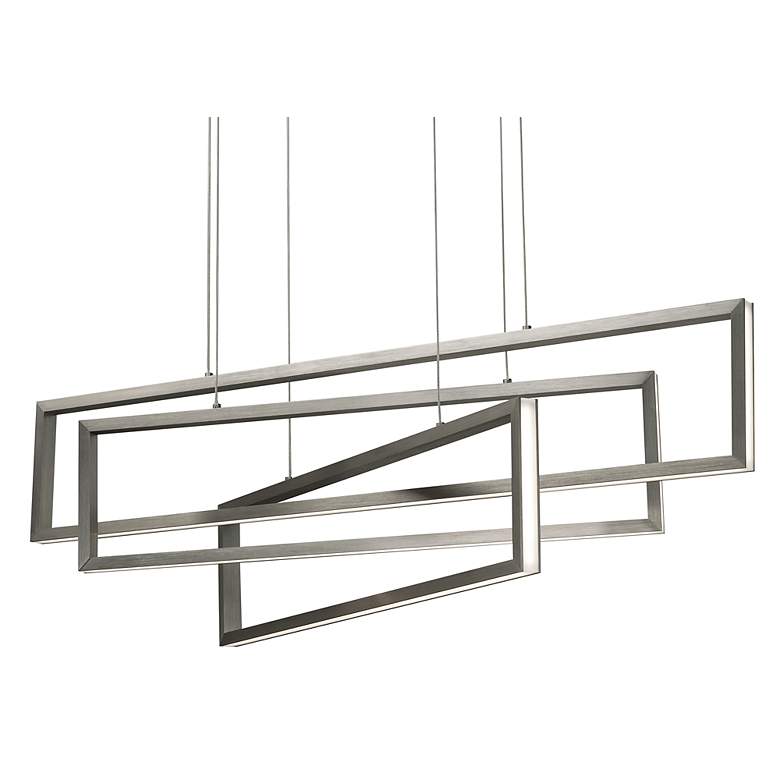 Image 1 AFX Cole 39" 3-Light Satin Nickel LED Modern Linear Island Pendant