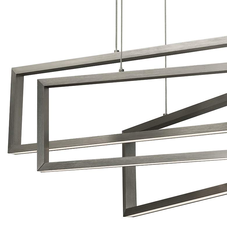 Image 2 AFX Cole 39" 3-Light Satin Nickel LED Modern Linear Island Pendant more views
