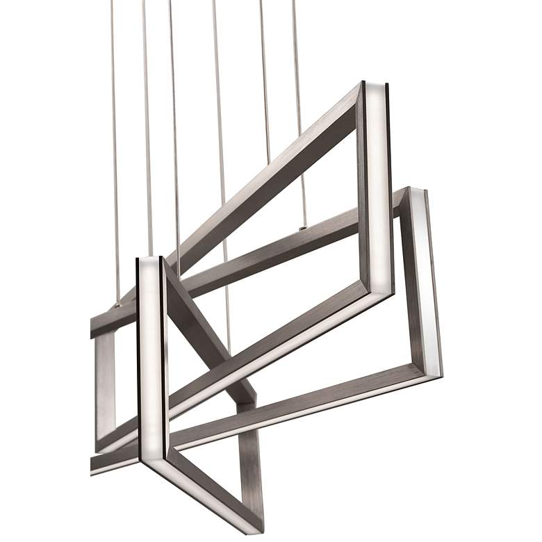 Image 3 AFX Cole 39" 3-Light Satin Nickel LED Modern Linear Island Pendant more views