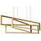 AFX Cole 39" Wide Gold 3-Light LED Linear Island Pendant Light