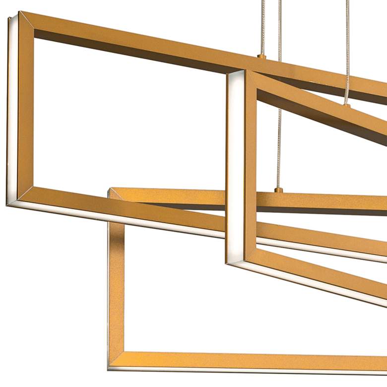 Image 3 AFX Cole 39" Wide Gold 3-Light LED Linear Island Pendant Light more views