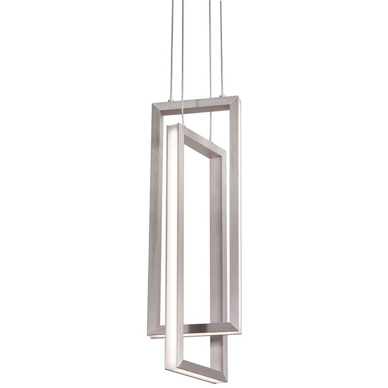 Image 1 AFX Cole 6 inch Wide Satin Nickel 2-Light LED Modern Mini Pendant Light