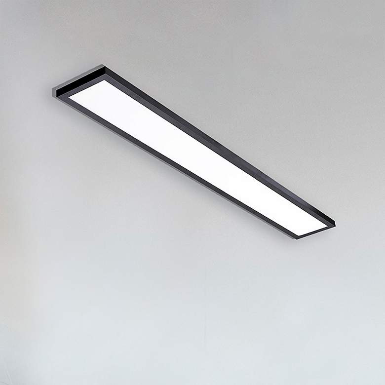Image 2 AFX Delgado 48" Wide Black and White Linear Panel LED Ceiling Light