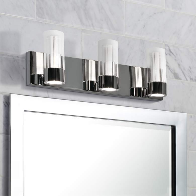 Image 1 AFX Delphia 19 3/4" Wide Polished Chrome 3-Light LED Bath Light