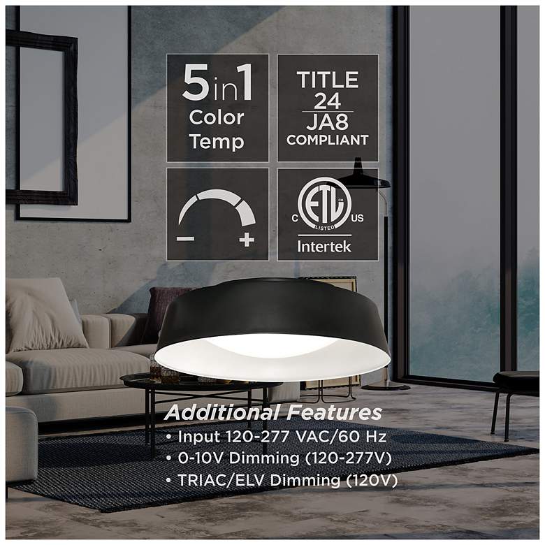 Image 3 AFX Duncan 20" Black and Gold Finish LED Flush Mount Ceiling Light more views