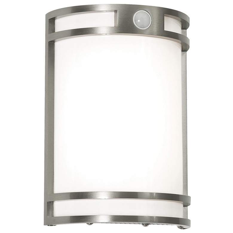 Image 1 AFX Elston 10 inch High Brushed Aluminum Dusk to Dawn Outdoor LED Light