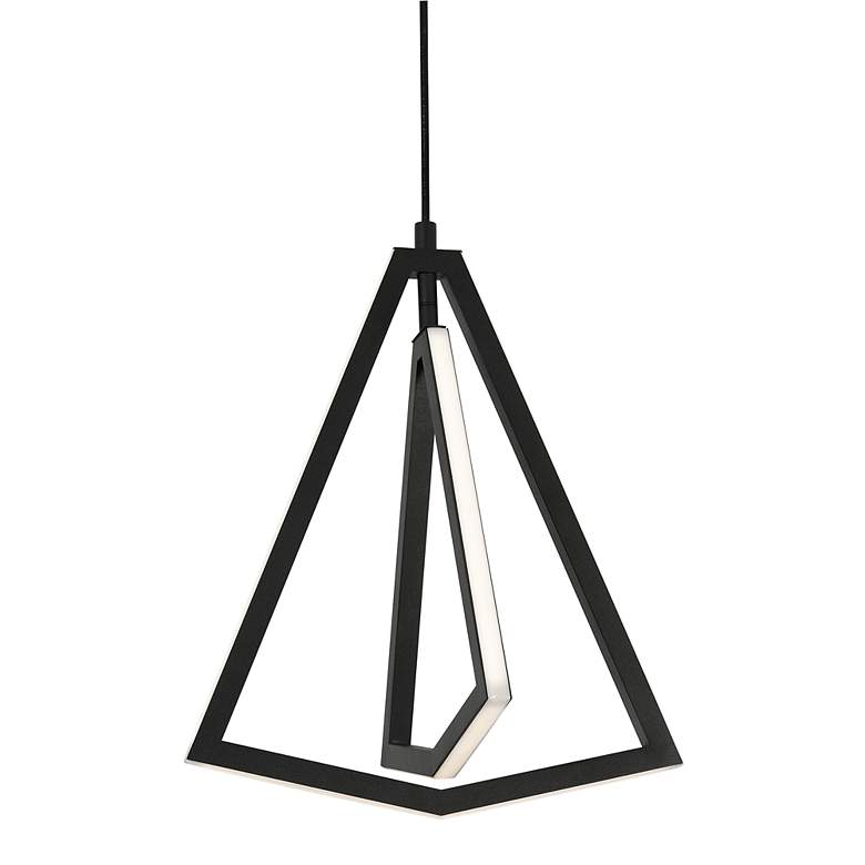 Image 1 AFX Gianna 12.5" Wide Black Finish Modern Geometric Pendant