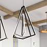 1_AFX Gianna 12.5" Wide Black Finish Modern Geometric Pendant