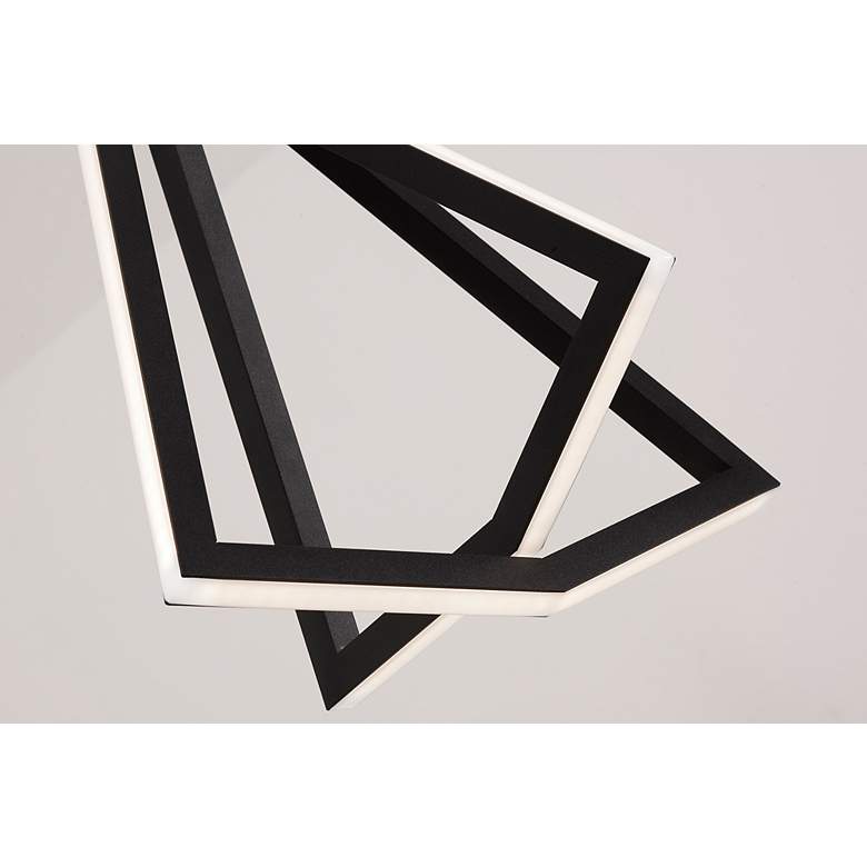 Image 2 AFX Gianna 12.5" Wide Black Finish Modern Geometric Pendant more views