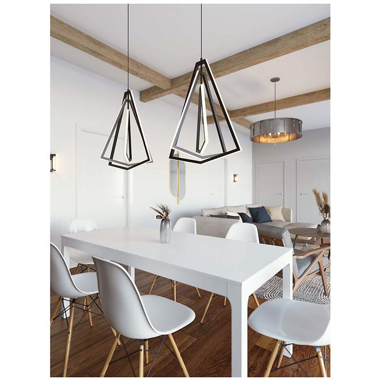 Image 4 AFX Gianna 12.5" Wide Black Finish Modern Geometric Pendant more views