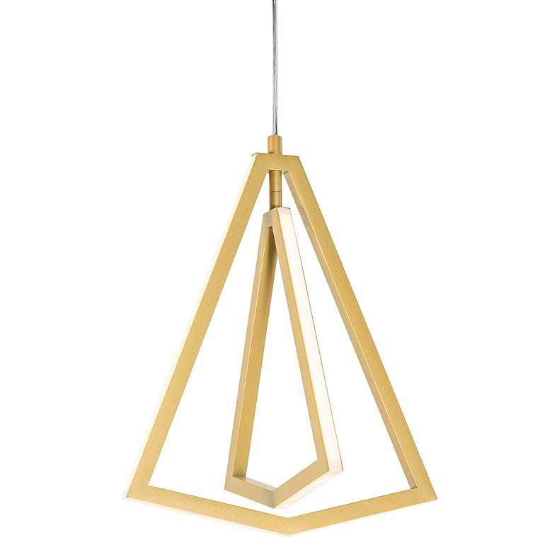 Image 1 AFX Gianna 12.5 inch Wide Gold Modern Geometric Pendant