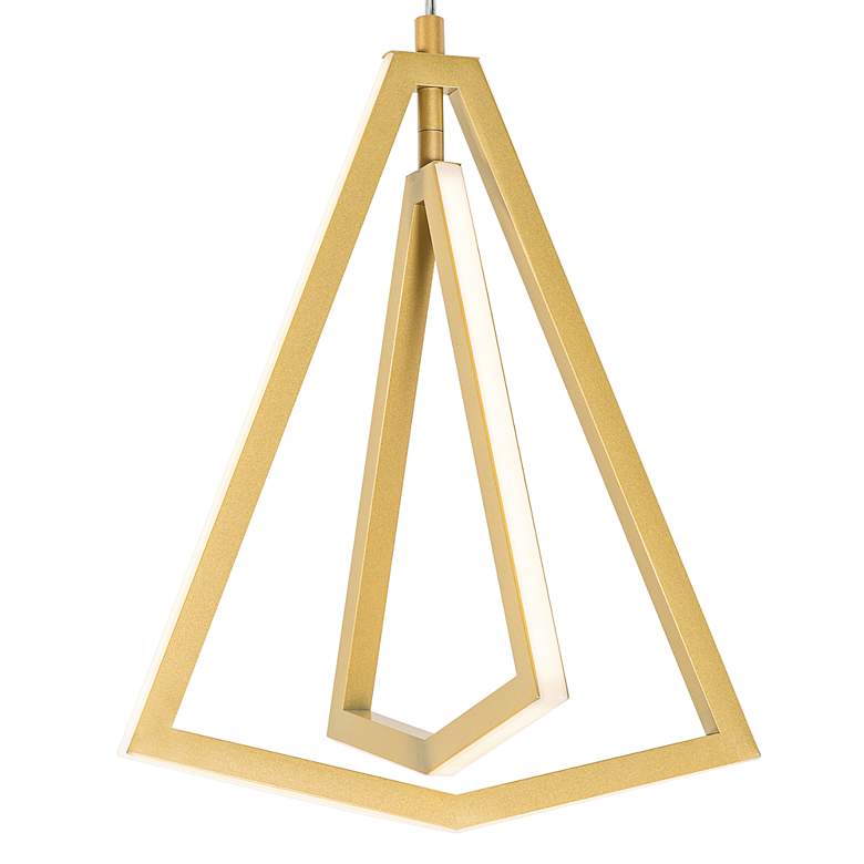 Image 2 AFX Gianna 12.5" Wide Gold Modern Geometric Pendant more views
