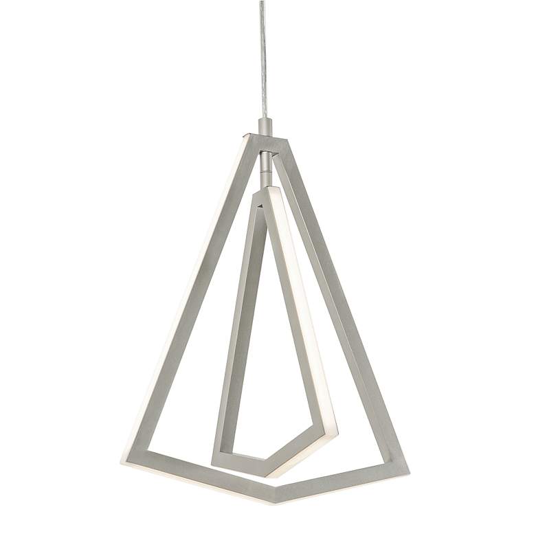 Image 1 AFX Gianna 12.5" Wide Satin Nickel Finish Modern Geometric Pendant