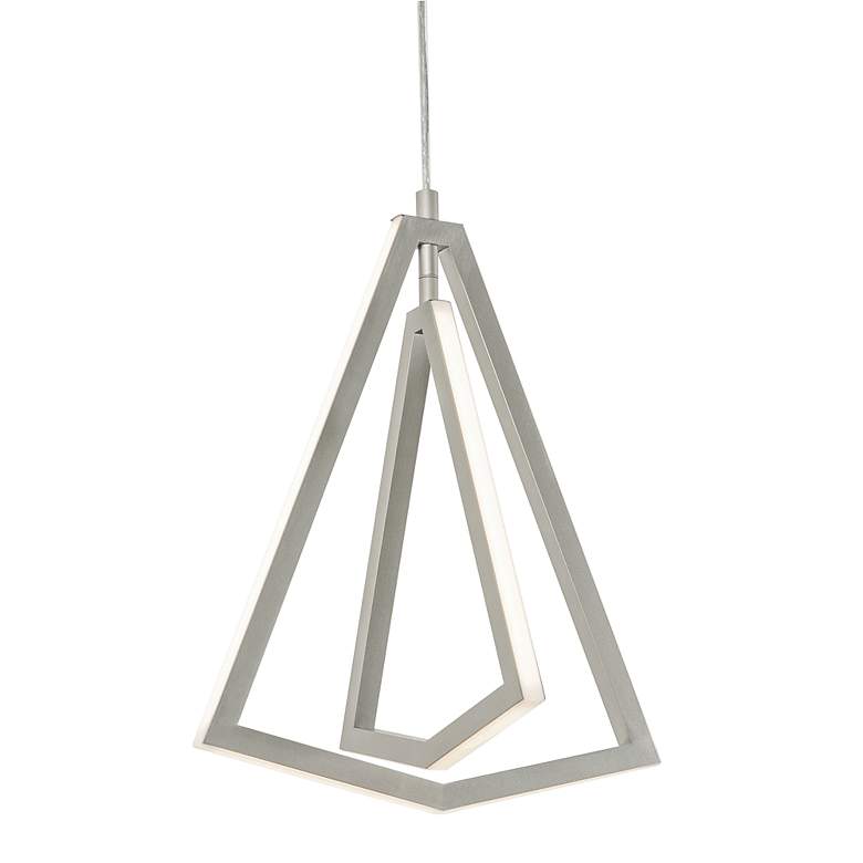 Image 1 AFX Gianna 12.5 inch Wide Satin Nickel Finish Modern Geometric Pendant