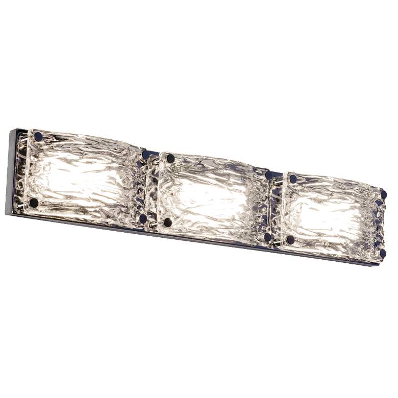 Image 1 AFX Glacier 22" Polished Chrome Clear Rippled Glass LED Bath Light