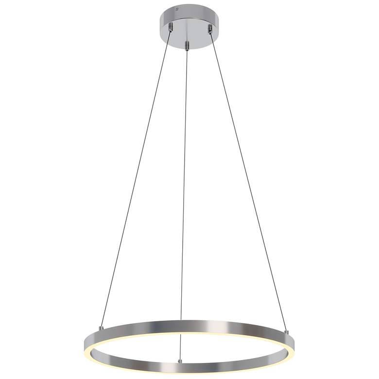 Image 1 AFX Glo 24" Wide Satin Nickel LED Ring-Round Pendant Light