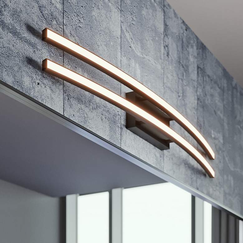 Image 1 AFX Harper 36 1/2" Wide Black Finish LED Vanity Bath Light