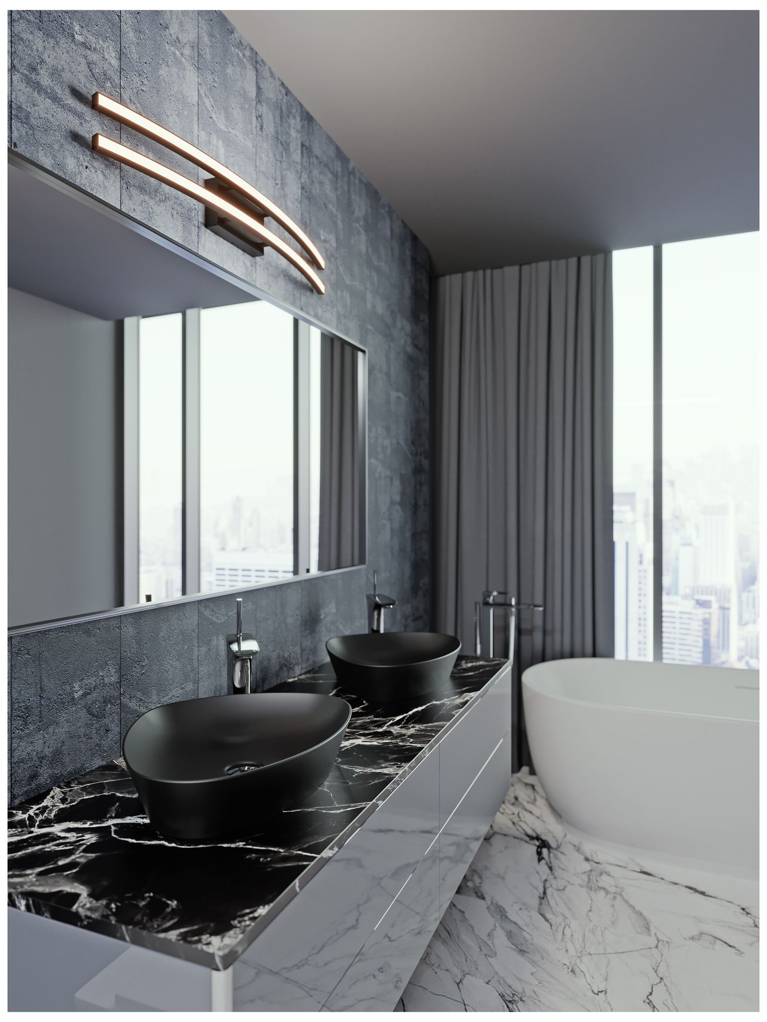 Image 3 AFX Harper 36 1/2" Wide Black Finish LED Vanity Bath Light more views