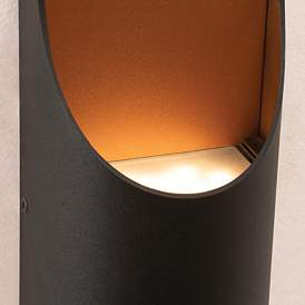 Image5 of AFX Harrison 18" High Black and Copper LED Outdoor Wall Light more views