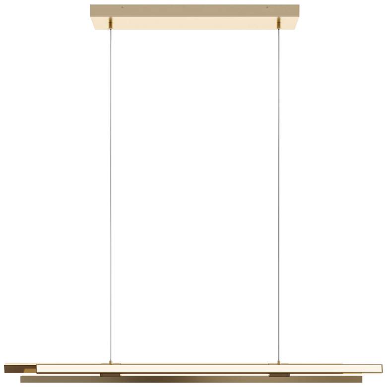 Image 1 AFX Indra 44 inch Wide Satin Brass Modern LED Linear Pendant