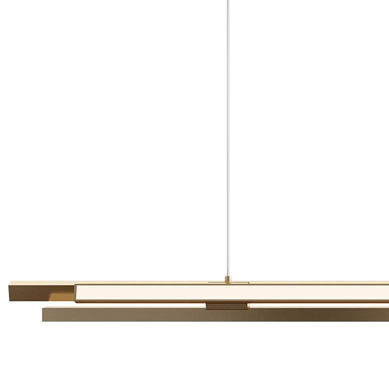 Image 2 AFX Indra 44" Wide Satin Brass Modern LED Linear Pendant more views