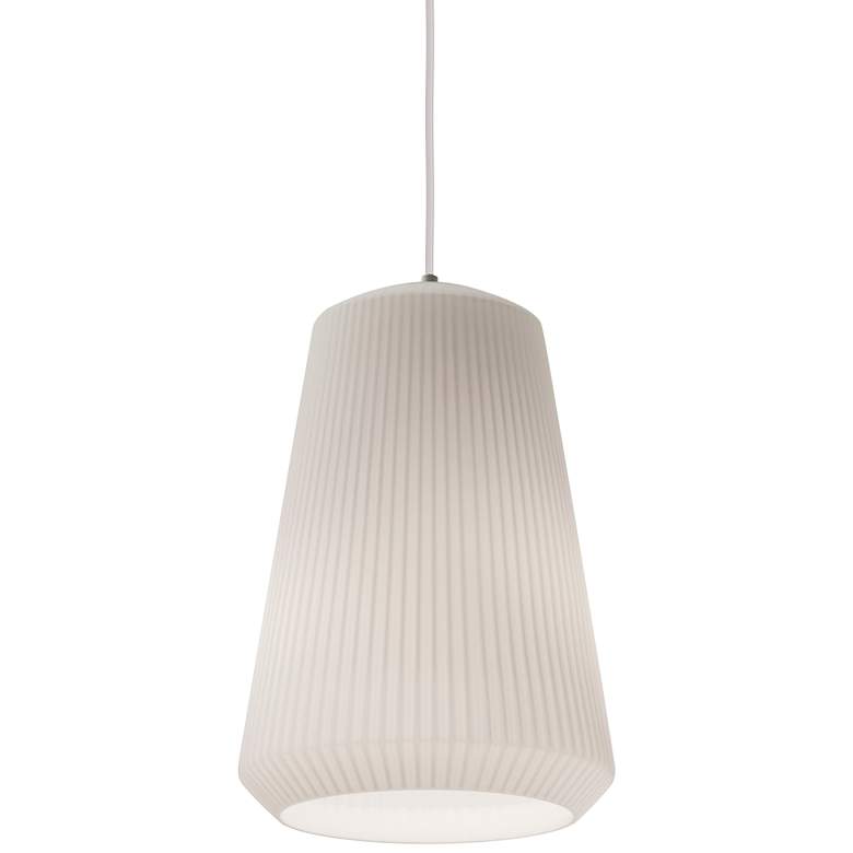 Image 2 AFX Isla 11 inch Wide Frosted White Ribbed Glass Mini Pendant