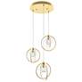 2_AFX Jamie 26 1/2" Wide Modern 3-Light Satin Brass Mini Pendant