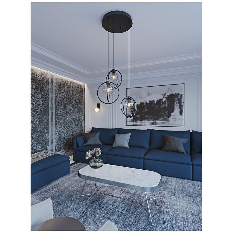 Image 4 AFX Jamie 26 1/2" Wide Modern 3-Light Satin Brass Mini Pendant more views