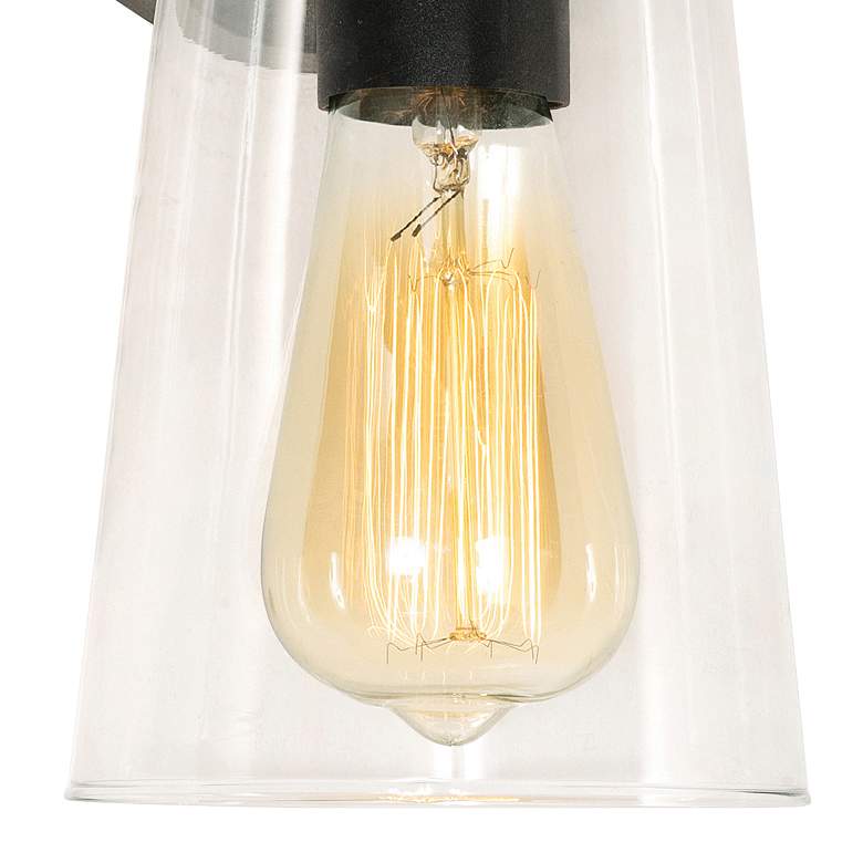 Image 3 AFX Joanna 10.75" High Glass and Textured Black Wall Sconce more views