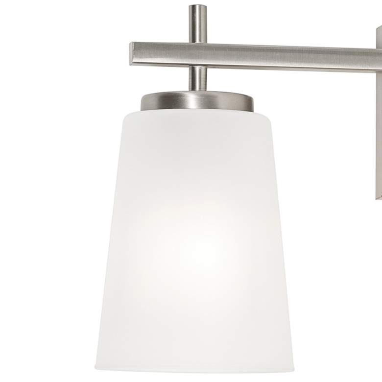 Image 3 AFX Joanna 23 1/4 inch Modern Satin Nickel White Glass 3-Light Bath Light more views