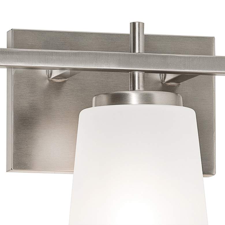 Image 4 AFX Joanna 23 1/4 inch Modern Satin Nickel White Glass 3-Light Bath Light more views