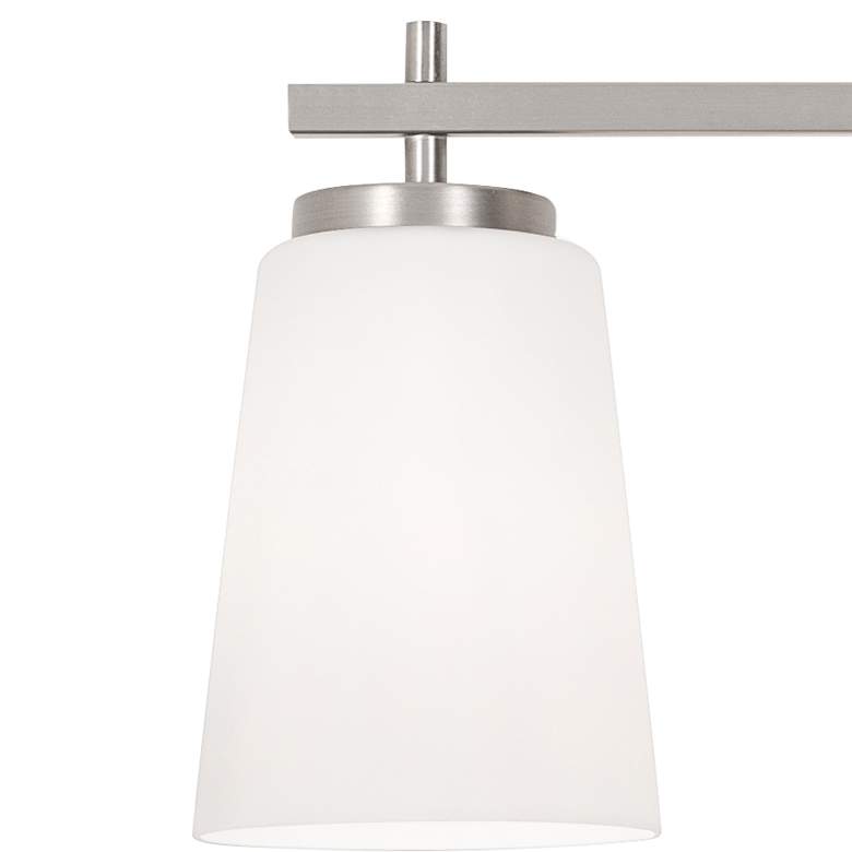 Image 4 AFX Joanna 32 1/4" Satin Nickel White Glass Modern 4-Light Bath Light more views