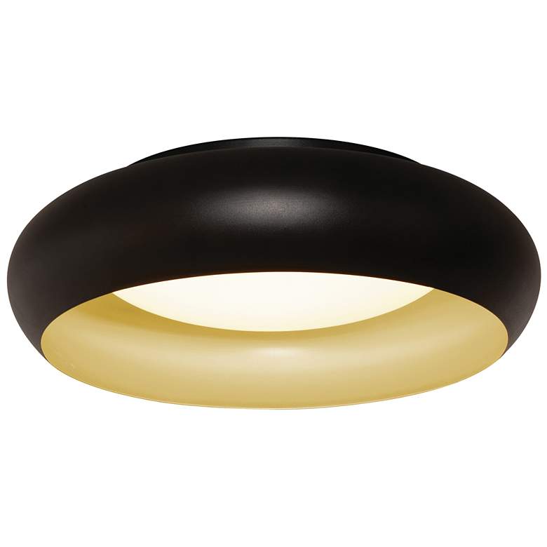 Image 1 AFX Kayce 19" Wide LED Black and Gold Modern Flush Mount Ceiling Light