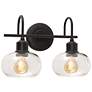 2_AFX Laney 15 1/4" Black and Seeded Glass Bath Light