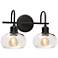 AFX Laney 15 1/4" Black and Seeded Glass Bath Light