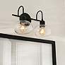 1_AFX Laney 15 1/4" Black and Seeded Glass Bath Light