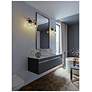 3_AFX Laney 15 1/4" Black and Seeded Glass Bath Light more views