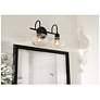 4_AFX Laney 15 1/4" Black and Seeded Glass Bath Light more views