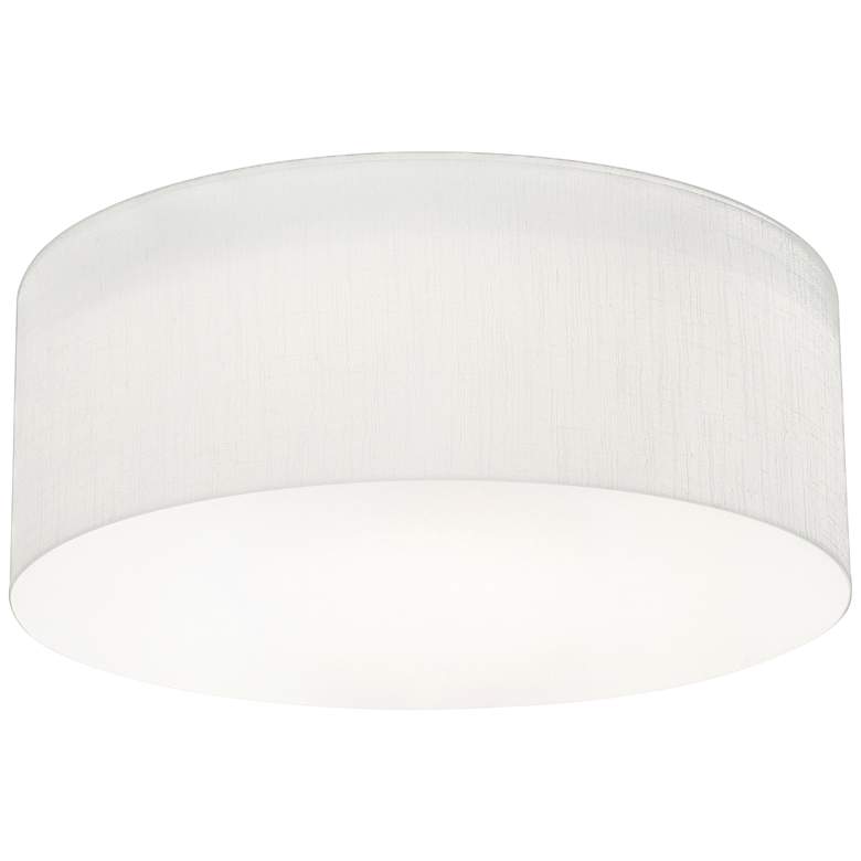 Image 1 AFX Lighting Anton 12 1/4" Wide Modern White Linen Drum Ceiling Light