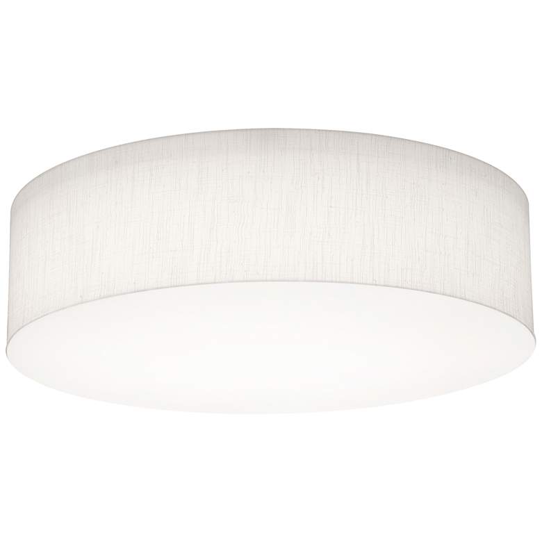 Image 1 AFX Lighting Anton 19" 3-Light White Linen Drum Shade Ceiling Light