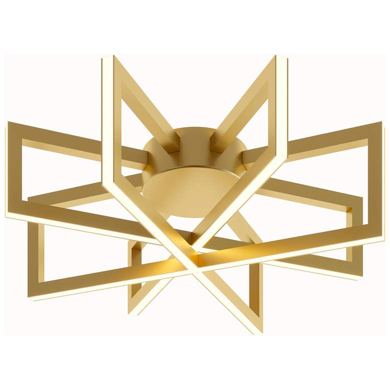 Image 1 AFX Lighting Cass 17" Wide Gold Rectangular Metal LED Ceiling Light