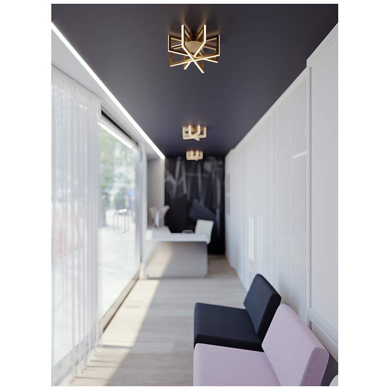 Image 2 AFX Lighting Cass 17" Wide Gold Rectangular Metal LED Ceiling Light more views