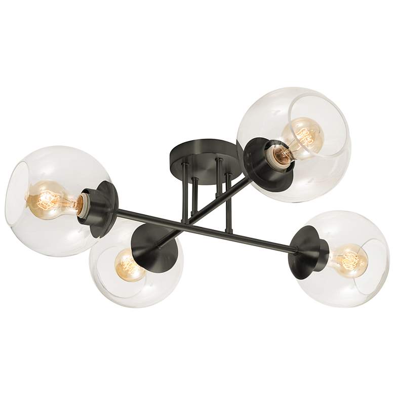 Image 1 AFX Lighting Jamie 25" Wide Black 4-Globe Modern Ceiling Light