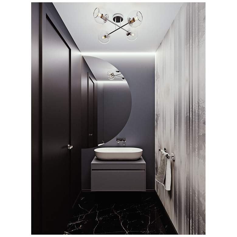Image 2 AFX Lighting Jamie 25" Wide Satin Nickel 4-Globe Modern Ceiling Light more views