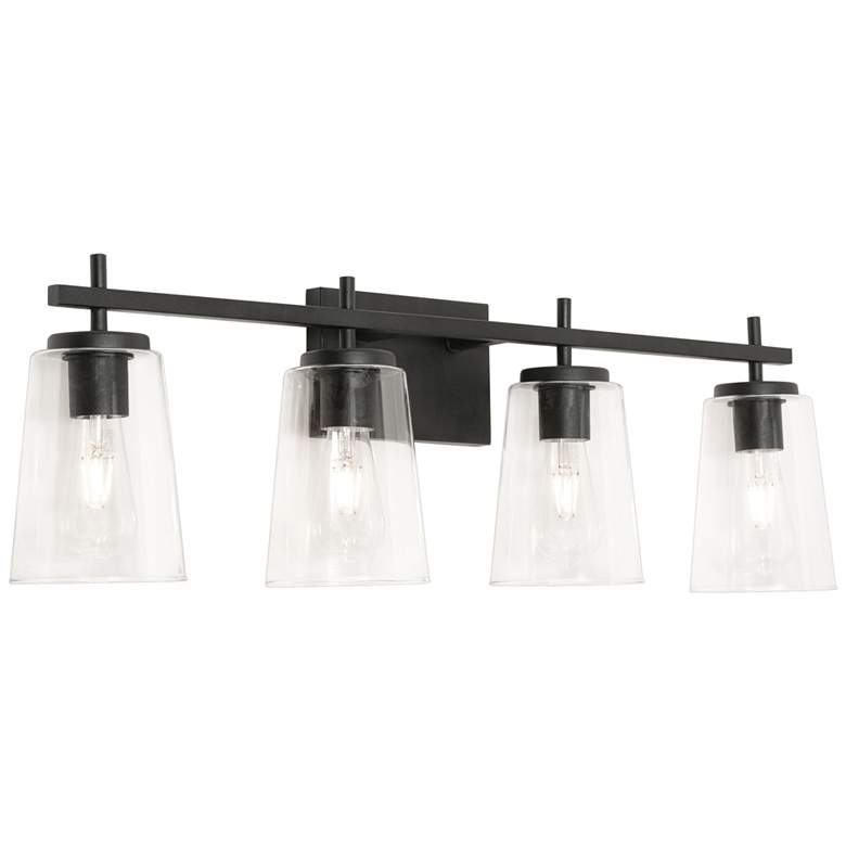 Image 2 AFX Lighting Joanna 32 1/4" Wide Black Metal 4-Light Bath Light
