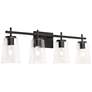 2_AFX Lighting Joanna 32 1/4" Wide Black Metal 4-Light Bath Light