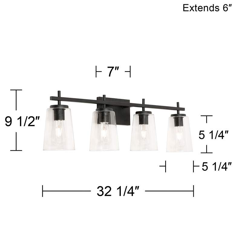 Image 5 AFX Lighting Joanna 32 1/4" Wide Black Metal 4-Light Bath Light more views