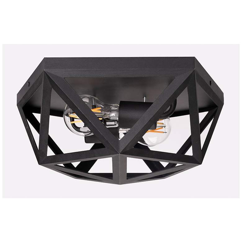 Image 4 AFX Lighting Kai 12 1/4" Wide Modern Black Metal 2-Light Ceiling Light more views