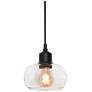 2_AFX Lighting Laney 6 1/2" Wide Black and Seeded Glass Pendant
